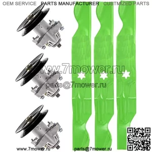 Комплект шпинделя лезвия для MTD Cub Cadet 942-04053C 918-04126B Troy Bilt 50 дюймовая дека RZT LT1050 Zero Turn